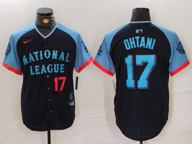 Men Los Angeles Dodgers #17 Ohtani Blue All star 2024 Nike MLB Jersey style 4